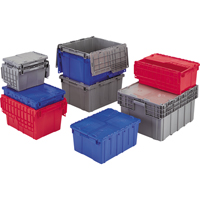 Flipak&reg; Polyethylene Plastic (PE) Distribution Containers, 11.8" x 9.8" x 7.7", Grey Les Fournitures Industrielles Méga
