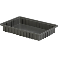 Contenants Divider Box, Poly&eacute;thyl&egrave;ne, 16,5" la x 10,9" p x 2,5" h, Gris Les Fournitures Industrielles Méga