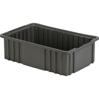 Contenant Divider Box, Poly&eacute;thyl&egrave;ne, 16,5" la x 10,9" p x 5" h, Gris Les Fournitures Industrielles Méga