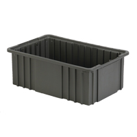 Contenant Divider Box, Poly&eacute;thyl&egrave;ne, 15,5" la x 9,9" p x 6" h, Gris Les Fournitures Industrielles Méga