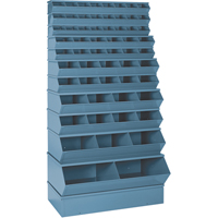 Bacs sectionnels superposables, Cap. 100 lb, 37" la x 8" p x 4-1/2" h, Bleu Les Fournitures Industrielles Méga