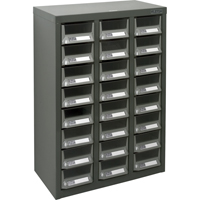 Casiers pour pi&egrave;ces KPC-400, Acier galvanis&eacute;, 24 tiroirs, 17-3/10" x 8-7/10" x 25-3/5", Gris Les Fournitures Industrielles Méga