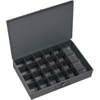 Boîtes &agrave; fond courb&eacute;, Acier, 21 compartiments, 13-3/8" la x 9-1/4" p, 2" h, Gris Les Fournitures Industrielles Méga