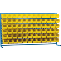 Rayonnage &agrave; persienne avec bacs, 72 bacs, 72" la x 15" p x 40" h Les Fournitures Industrielles Méga