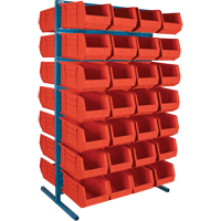 Support stationnaire deux c&ocirc;t&eacute;s pour bacs, 36" la x 24" p x 61" h, 56 bacs Les Fournitures Industrielles Méga