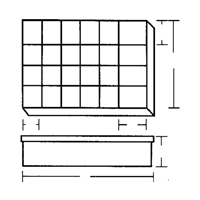 Compartment Case, Plastic, 24 Slots, 18-1/2" W x 13" D x 3" H, Grey Les Fournitures Industrielles Méga