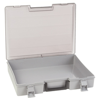 Compartment Case, Plastic, 15-1/2" W x 11-3/4" D x 2-1/2" H, Grey Les Fournitures Industrielles Méga