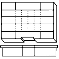 Compartment Case, Plastic, 15-1/2" W x 11-3/4" D x 2-1/2" H, Grey Les Fournitures Industrielles Méga