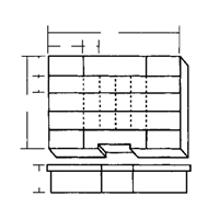 Compartment Case, Plastic, 24 Slots, 15-1/2" W x 11-3/4" D x 2-1/2" H, Grey Les Fournitures Industrielles Méga