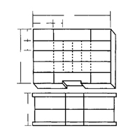 Compartment Case, Plastic, 48 Slots, 15-1/2" W x 11-3/4" D x 5" H, Grey Les Fournitures Industrielles Méga