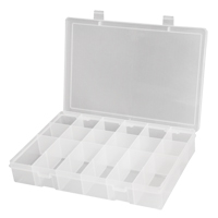 Compact Polypropylene Compartment Cases, 11" W x 6-3/4" D x 1-3/4" H, 18 Compartments Les Fournitures Industrielles Méga