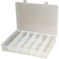 Compact Polypropylene Compartment Cases, 11" W x 6-3/4" D x 1-3/4" H, 6 Compartments Les Fournitures Industrielles Méga