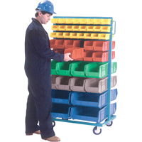 Supports mobiles pour contenants - &agrave; deux c&ocirc;t&eacute;s, 0 bacs, 36" la x 24" p x 67-1/2" h Les Fournitures Industrielles Méga