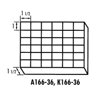 K-Resin Compartment Box, Plastic, 36 Slots, 6-9/16" W x 9-5/8" D x 1-1/2" H, Transparent Les Fournitures Industrielles Méga