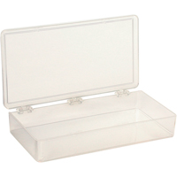 K-Resin Compartment Box, Plastic, 4" W x 8" D x 1-3/16" H, Transparent Les Fournitures Industrielles Méga