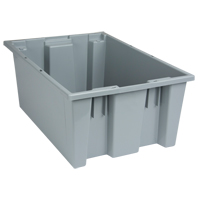 Stack & Nest Totes, 8" x 19.5" x 13.5", Grey Les Fournitures Industrielles Méga