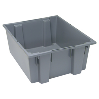 Stack & Nest Totes, 10" x 23.5" x 19.5", Grey Les Fournitures Industrielles Méga