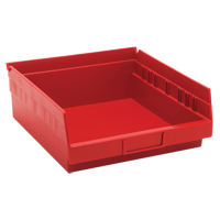 Bacs de rangement pour tablettes, 11-1/8" la x 4" H x 11-5/8" p, Rouge, Capacit&eacute; 30 lb Les Fournitures Industrielles Méga