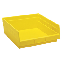 Bacs de rangement pour tablettes, 11-1/8" la x 4" H x 11-5/8" p, Jaune, Capacit&eacute; 30 lb Les Fournitures Industrielles Méga
