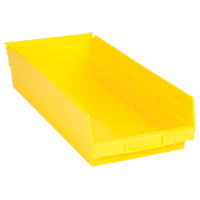 Bacs de rangement pour tablettes, 8-3/8" la x 4" H x 17-7/8" p, Jaune, Capacit&eacute; 40 lb Les Fournitures Industrielles Méga