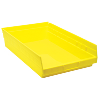 Bacs de rangement pour tablettes, 11-1/8" la x 4" H x 17-7/8" p, Jaune, Capacit&eacute; 40 lb Les Fournitures Industrielles Méga