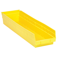 Bacs de rangement pour tablettes, 6-5/8" la x 4" H x 23-5/8" p, Jaune, Capacit&eacute; 50 lb Les Fournitures Industrielles Méga