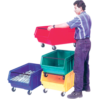Bac g&eacute;ant empilable et mobile, 11-7/8" ha x 18-3/8" la x 29" p, Capacit&eacute; de 150 lb, Bleu Les Fournitures Industrielles Méga