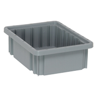 Contenants Divider Box, Plastique, 10,9" la x 8,3" p x 3,5" h, Gris Les Fournitures Industrielles Méga