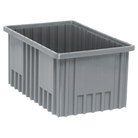 Contenants Divider Box, Plastique, 16,5" la x 10,9" p x 8" h, Gris Les Fournitures Industrielles Méga