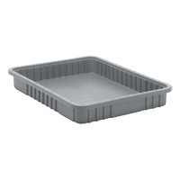 Contenants Divider Box, Plastique, 22,5" la x 17,5" p x 3" h, Gris Les Fournitures Industrielles Méga