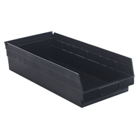 Bac pour &eacute;tag&egrave;re &eacute;conomique, 8-3/8" la, 4" h x 17-7/8" p, Noir Les Fournitures Industrielles Méga