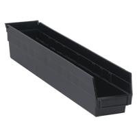 Economy Shelf Bin, 4-1/8" W x 4" H x 23-5/8" D, Black Les Fournitures Industrielles Méga
