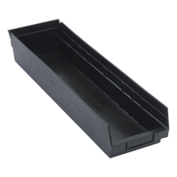 Bac pour &eacute;tag&egrave;re &eacute;conomique, 6-5/8" la, 4" h x 23-5/8" p, Noir Les Fournitures Industrielles Méga