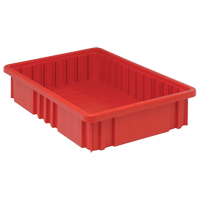 Contenants Divider Box, Plastique, 16,5" la x 10,9" p x 3,5" h, Rouge Les Fournitures Industrielles Méga