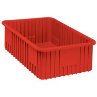 Contenants Divider Box, Plastique, 22,5" la x 17,5" p x 8" h, Rouge Les Fournitures Industrielles Méga