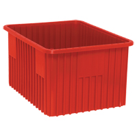 Contenants Divider Box, Plastique, 22,5" la x 17,5" p x 12" h, Rouge Les Fournitures Industrielles Méga