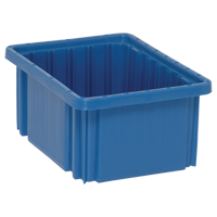 Contenants Divider Box, Plastique, 10,9" la x 8,3" p x 5" h, Bleu Les Fournitures Industrielles Méga