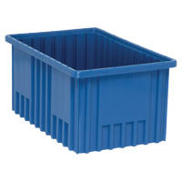 Contenants Divider Box, Plastique, 16,5" la x 10,9" p x 8" h, Bleu Les Fournitures Industrielles Méga