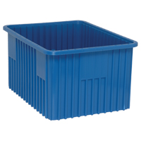 Contenants Divider Box, Plastique, 22,5" la x 17,5" p x 12" h, Bleu Les Fournitures Industrielles Méga