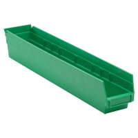 Economy Shelf Bin, 4-1/8" W x 4" H x 23-5/8" D, Green Les Fournitures Industrielles Méga