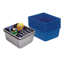 Bacs empilables en crois&eacute;, 11" la x 17,25" p x 12" h, Bleu Les Fournitures Industrielles Méga