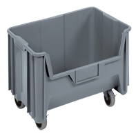 Bac g&eacute;ant mobile empilable, 12-7/16" ha x 19-7/8" la x 15-1/4" p, Capacit&eacute; de 250 lb, Gris Les Fournitures Industrielles Méga