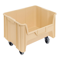 Bac g&eacute;ant mobile empilable, 12-7/16" ha x 19-7/8" la x 15-1/4" p, Capacit&eacute; de 250 lb, Ivoire Les Fournitures Industrielles Méga