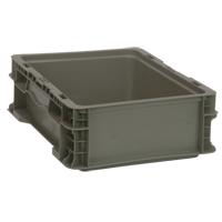 Contenant pliable et empilable, 15" la x 12" p x 5" h, Gris Les Fournitures Industrielles Méga