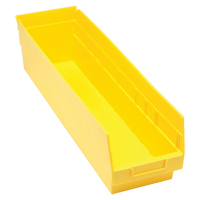 Store More Plastic Shelf Bins, 6-5/8" W x 6" H x 23-5/8" D, Yellow, 90 lbs. Capacity Les Fournitures Industrielles Méga