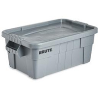 Bac de stockage Brute avec couvercle, 27,88” p x 16,5” la x 10,7" h, Capacit&eacute; 112 lb, Gris Les Fournitures Industrielles Méga