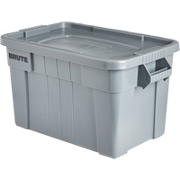 Bac de stockage Brute avec couvercle, 27,88” p x 17,38” la x 15,13” h, Capacit&eacute; 160 lb, Gris Les Fournitures Industrielles Méga