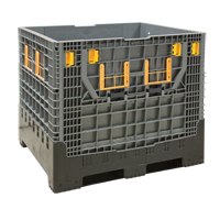 Contenant de vrac pliable, 47,2" lo x 39,4" la x 39,4" h, Gris Les Fournitures Industrielles Méga
