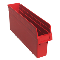 Store-Max Shelf Bins, 4-3/8" W x 8" H x 17-7/8" D, Red, 56 lbs. Capacity Les Fournitures Industrielles Méga