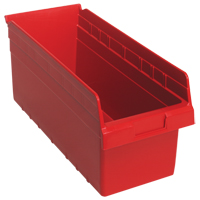 Store-Max Shelf Bins, 8-3/8" W x 8" H x 17-7/8" D, Red, 56 lbs. Capacity Les Fournitures Industrielles Méga